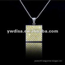 Western Style Hot Sale Square Pendant Necklace, Beautiful Necklace & Different Colors For Your Choose